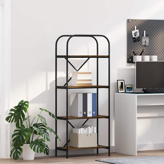 Boekenkast Gerookt eiken 60 x 30 x 146 cm Bewerkt hout is nu te koop bij PeponiXL, paradijselijk wonen!