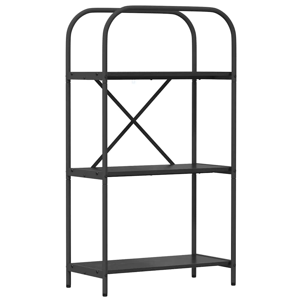 Boekenkast Zwart Eiken 60 x 30 x 109 cm Bewerkt hout is nu te koop bij PeponiXL, paradijselijk wonen!