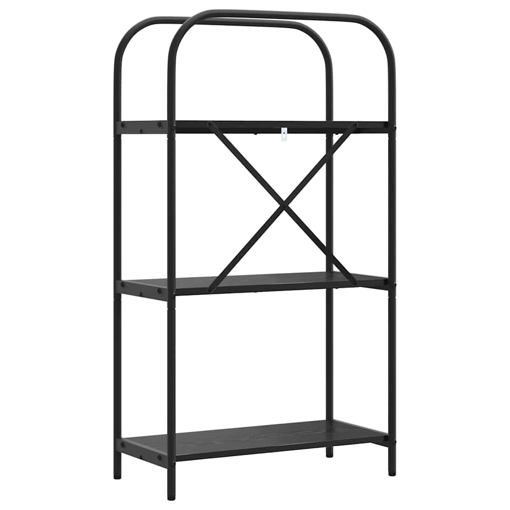 Boekenkast Zwart Eiken 60 x 30 x 109 cm Bewerkt hout is nu te koop bij PeponiXL, paradijselijk wonen!