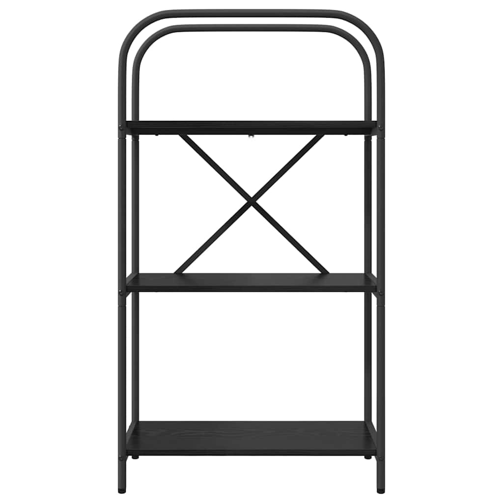 Boekenkast Zwart Eiken 60 x 30 x 109 cm Bewerkt hout is nu te koop bij PeponiXL, paradijselijk wonen!