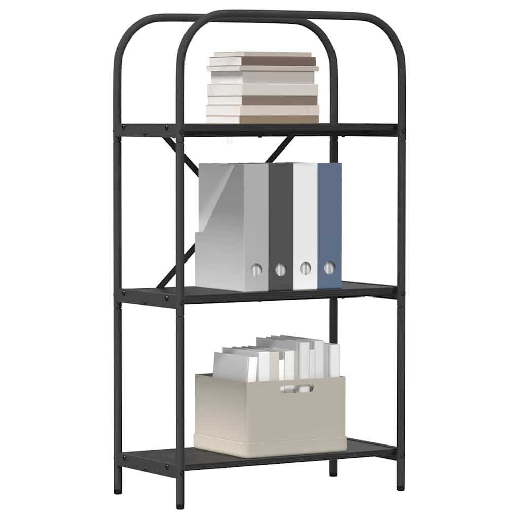 Boekenkast Zwart Eiken 60 x 30 x 109 cm Bewerkt hout is nu te koop bij PeponiXL, paradijselijk wonen!