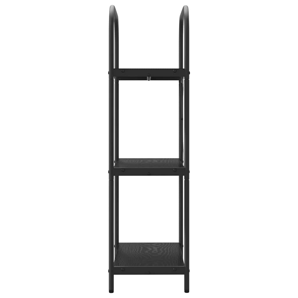 Boekenkast Zwart Eiken 60 x 30 x 109 cm Bewerkt hout is nu te koop bij PeponiXL, paradijselijk wonen!