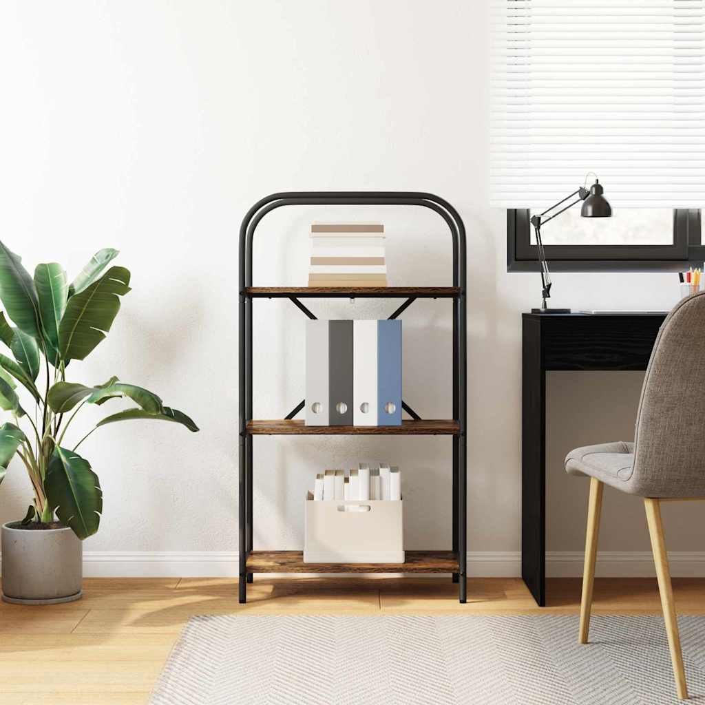 Boekenkast Gerookt eiken 60 x 30 x 109 cm Bewerkt hout is nu te koop bij PeponiXL, paradijselijk wonen!