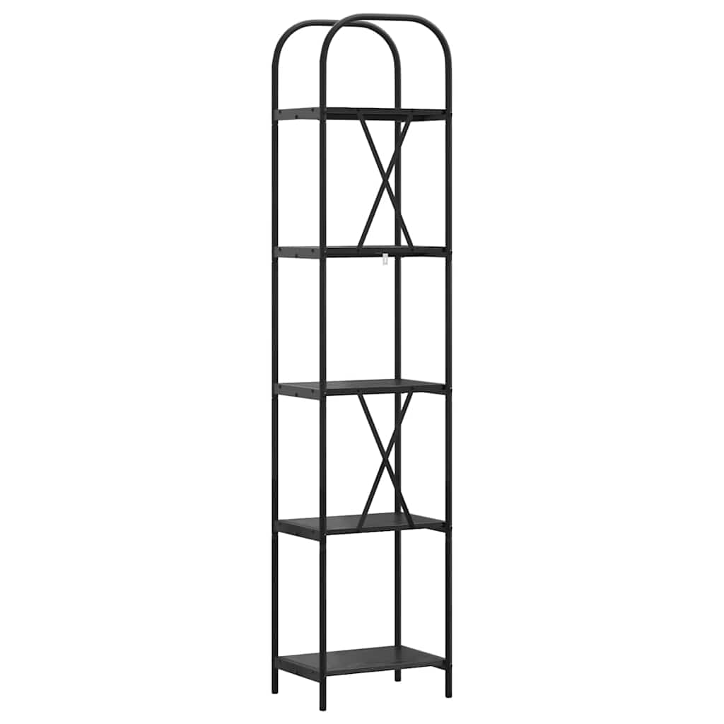 Boekenkast Zwart Eiken 40 x 30 x 183 cm Bewerkt hout is nu te koop bij PeponiXL, paradijselijk wonen!