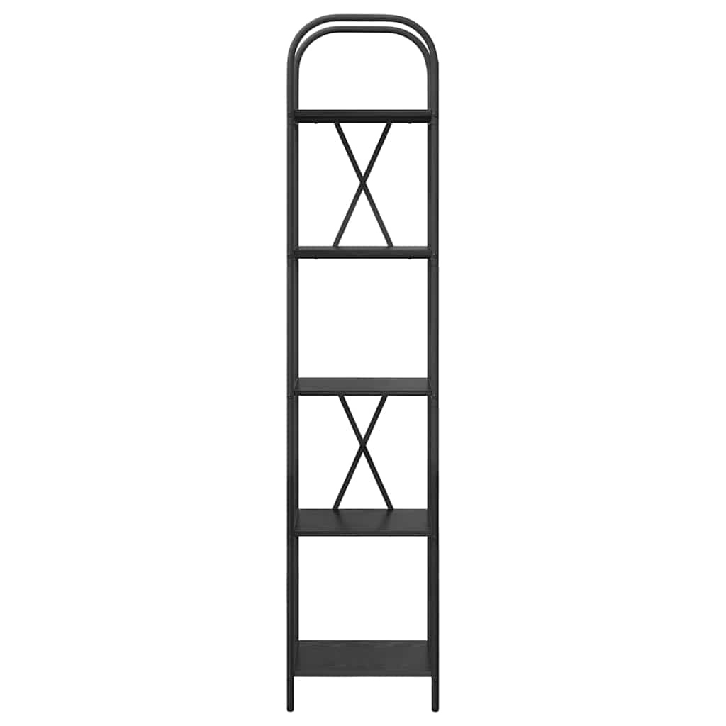 Boekenkast Zwart Eiken 40 x 30 x 183 cm Bewerkt hout is nu te koop bij PeponiXL, paradijselijk wonen!