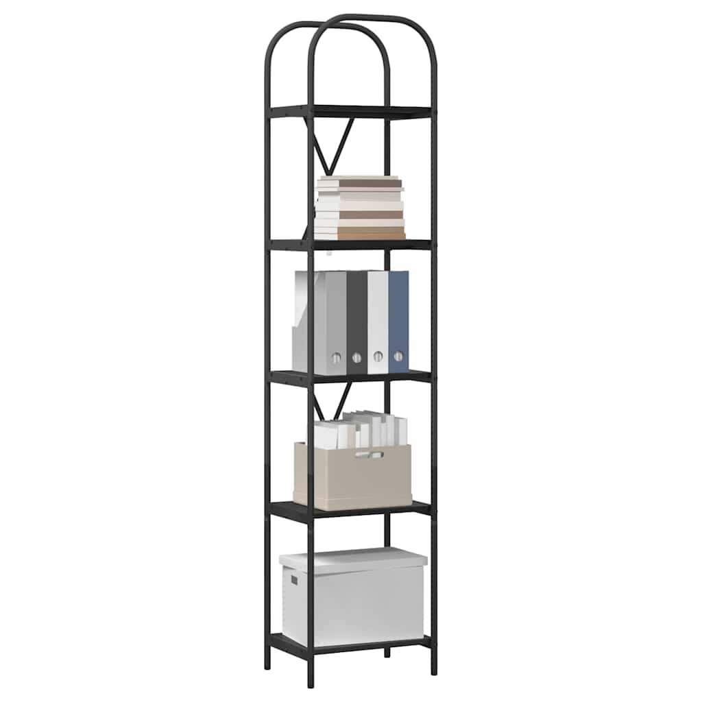 Boekenkast Zwart Eiken 40 x 30 x 183 cm Bewerkt hout is nu te koop bij PeponiXL, paradijselijk wonen!