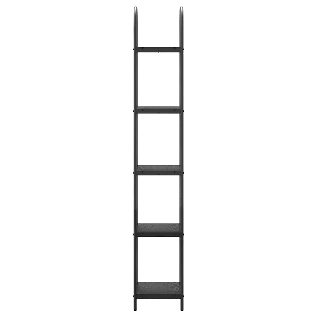 Boekenkast Zwart Eiken 40 x 30 x 183 cm Bewerkt hout is nu te koop bij PeponiXL, paradijselijk wonen!