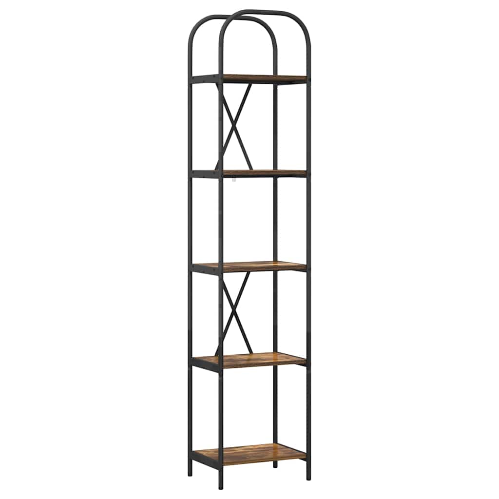 Boekenkast Gerookt eiken 40 x 30 x 183 cm Bewerkt hout is nu te koop bij PeponiXL, paradijselijk wonen!