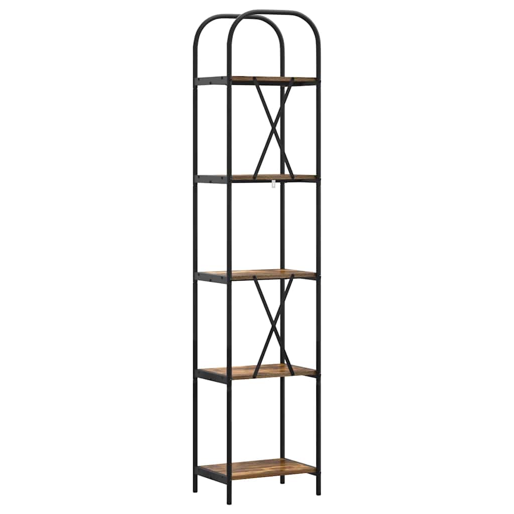 Boekenkast Gerookt eiken 40 x 30 x 183 cm Bewerkt hout is nu te koop bij PeponiXL, paradijselijk wonen!