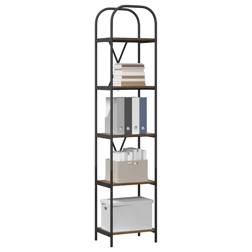 Boekenkast Gerookt eiken 40 x 30 x 183 cm Bewerkt hout is nu te koop bij PeponiXL, paradijselijk wonen!