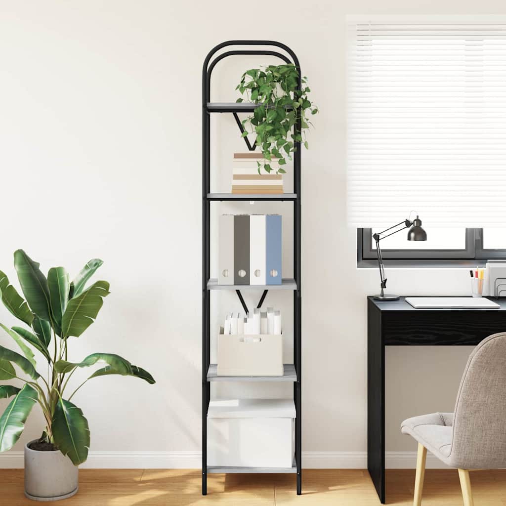 Boekenkast Grijs Sonoma 40 x 30 x 183 cm Bewerkt hout is nu te koop bij PeponiXL, paradijselijk wonen!