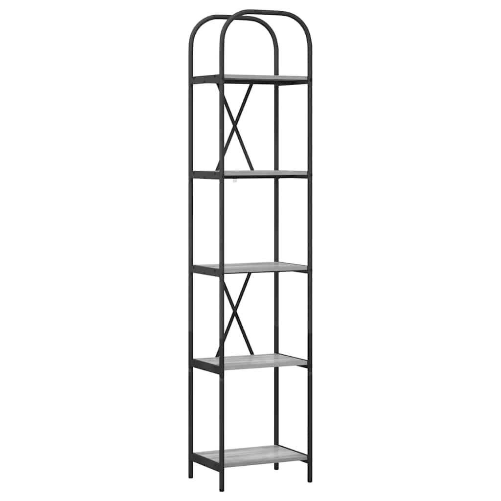 Boekenkast Grijs Sonoma 40 x 30 x 183 cm Bewerkt hout is nu te koop bij PeponiXL, paradijselijk wonen!