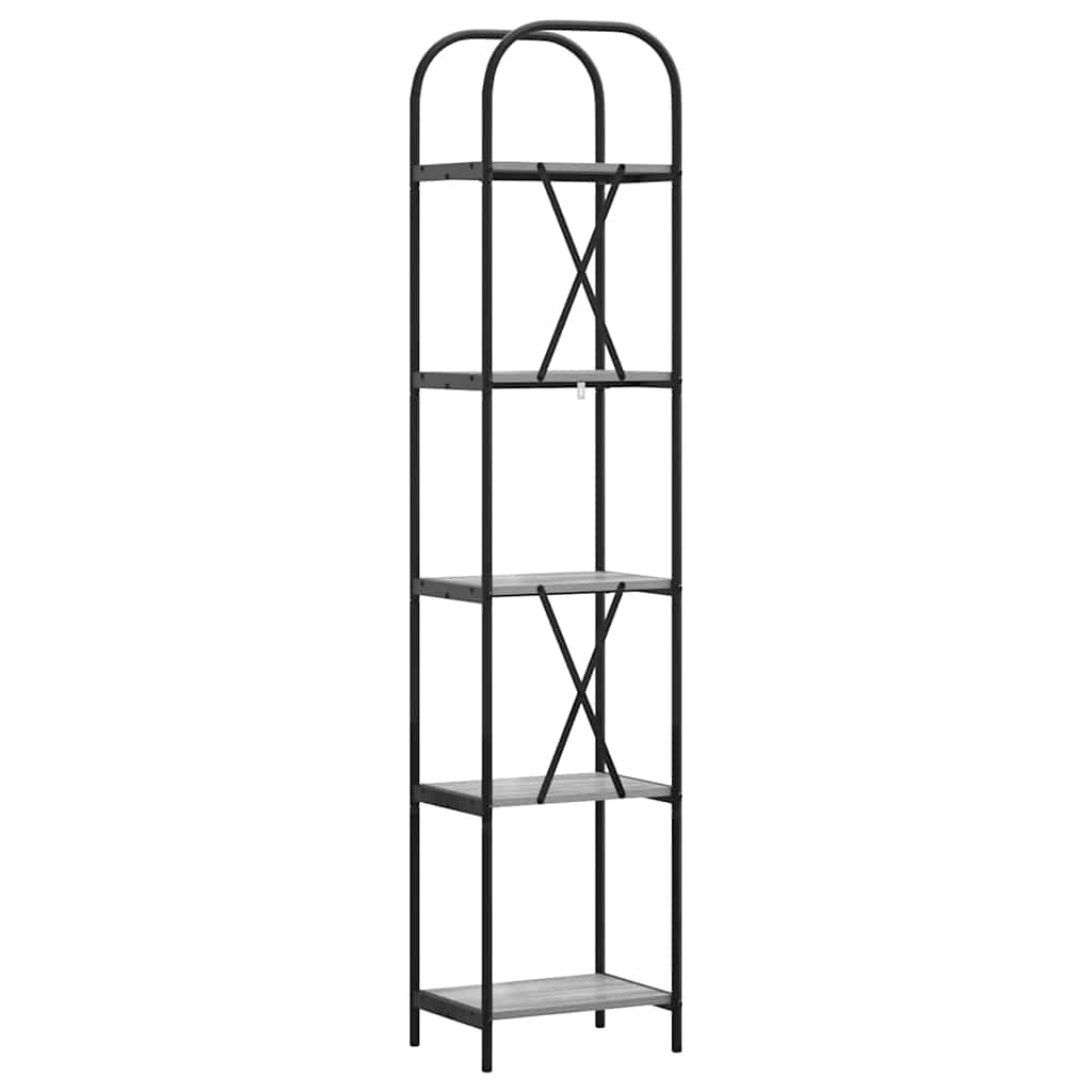 Boekenkast Grijs Sonoma 40 x 30 x 183 cm Bewerkt hout is nu te koop bij PeponiXL, paradijselijk wonen!