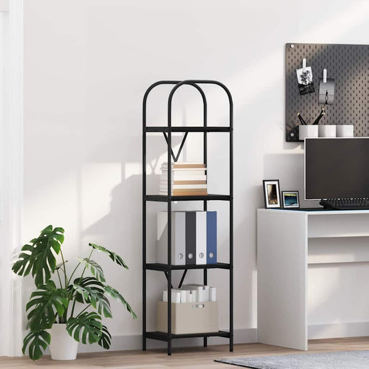 Boekenkast Zwart Eiken 40 x 30 x 146 cm Bewerkt hout is nu te koop bij PeponiXL, paradijselijk wonen!