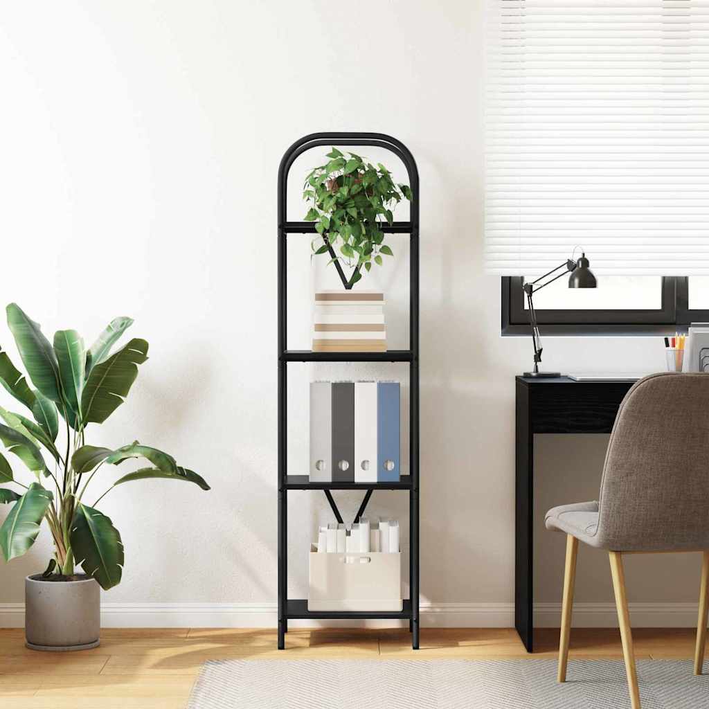 Boekenkast Zwart Eiken 40 x 30 x 146 cm Bewerkt hout is nu te koop bij PeponiXL, paradijselijk wonen!