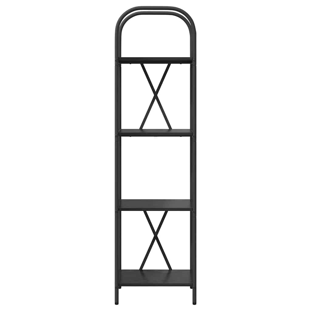 Boekenkast Zwart Eiken 40 x 30 x 146 cm Bewerkt hout is nu te koop bij PeponiXL, paradijselijk wonen!