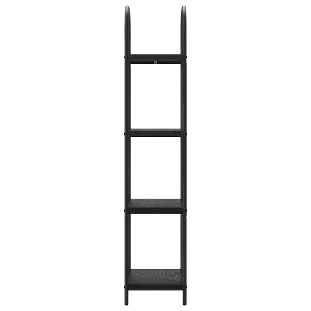 Boekenkast Zwart Eiken 40 x 30 x 146 cm Bewerkt hout is nu te koop bij PeponiXL, paradijselijk wonen!