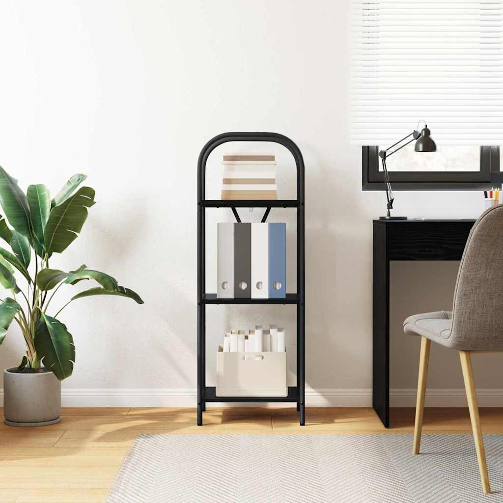 Boekenkast Zwart Eiken 40 x 30 x 109 cm Bewerkt hout is nu te koop bij PeponiXL, paradijselijk wonen!