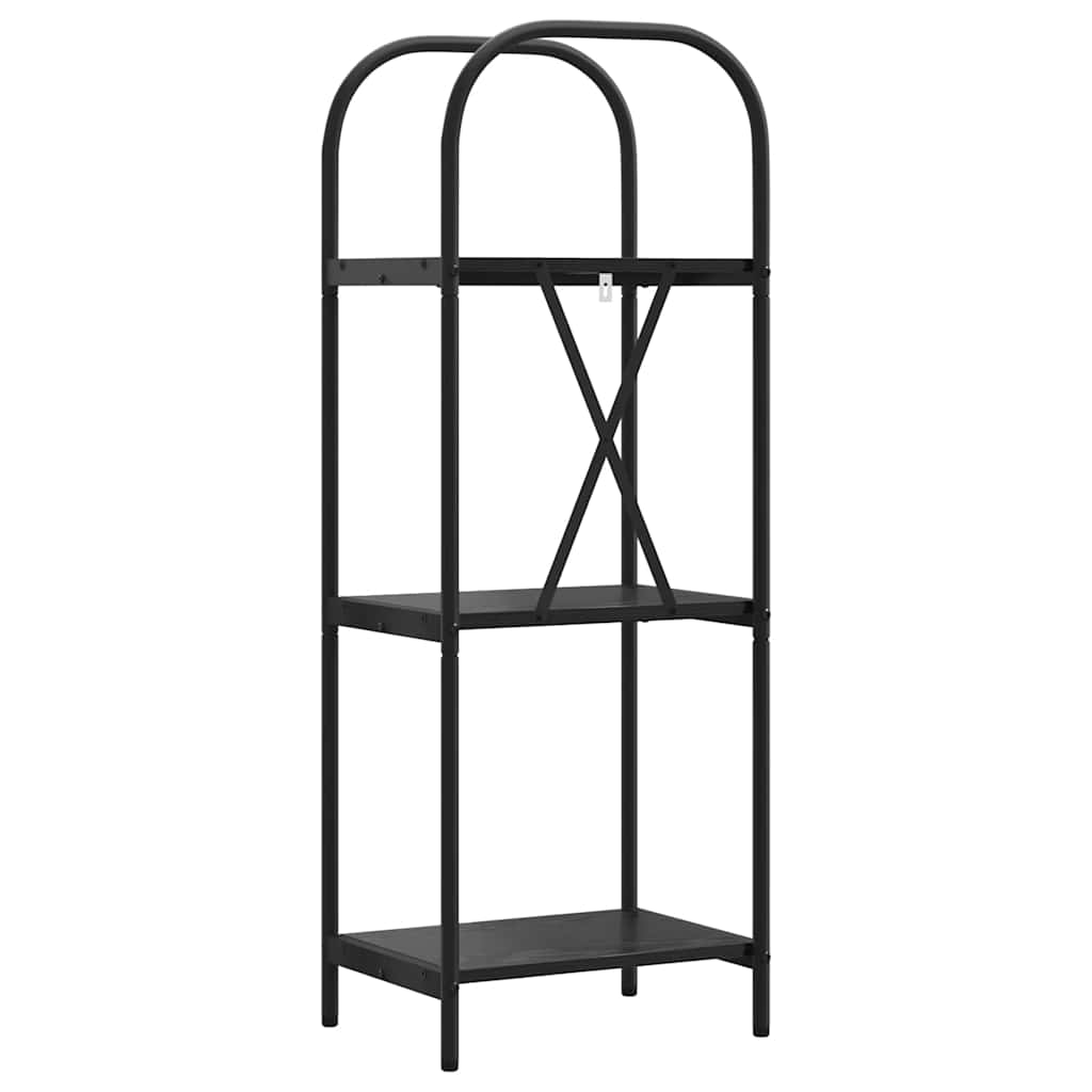 Boekenkast Zwart Eiken 40 x 30 x 109 cm Bewerkt hout is nu te koop bij PeponiXL, paradijselijk wonen!