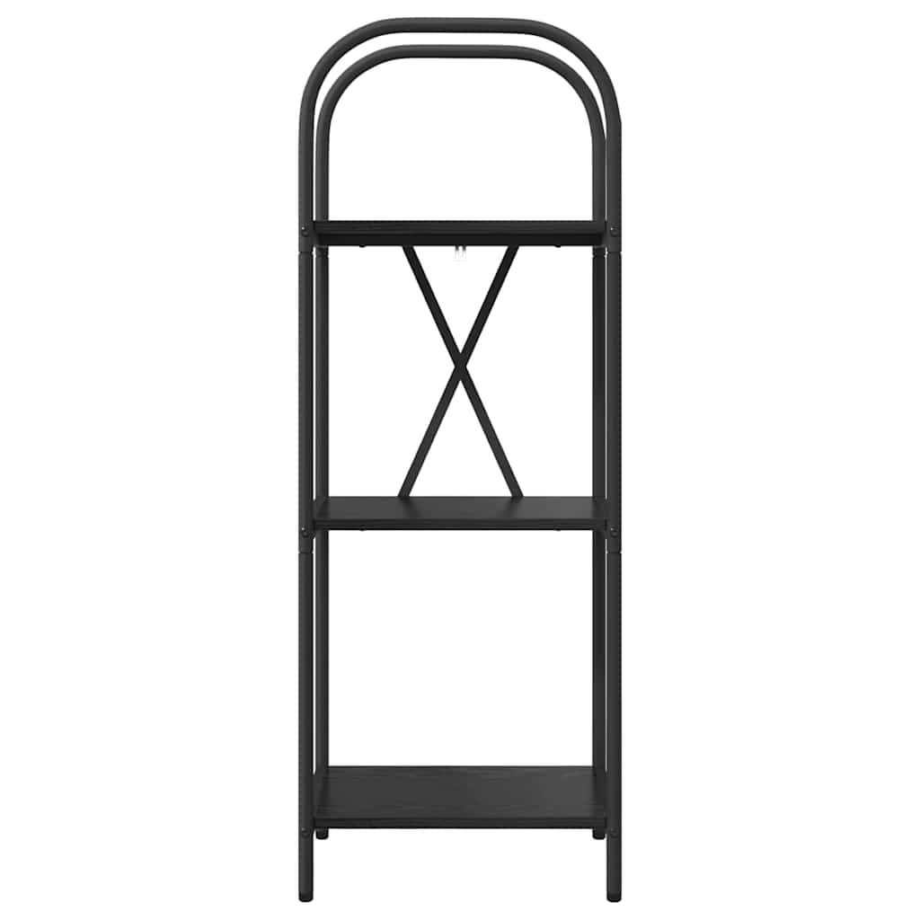 Boekenkast Zwart Eiken 40 x 30 x 109 cm Bewerkt hout is nu te koop bij PeponiXL, paradijselijk wonen!