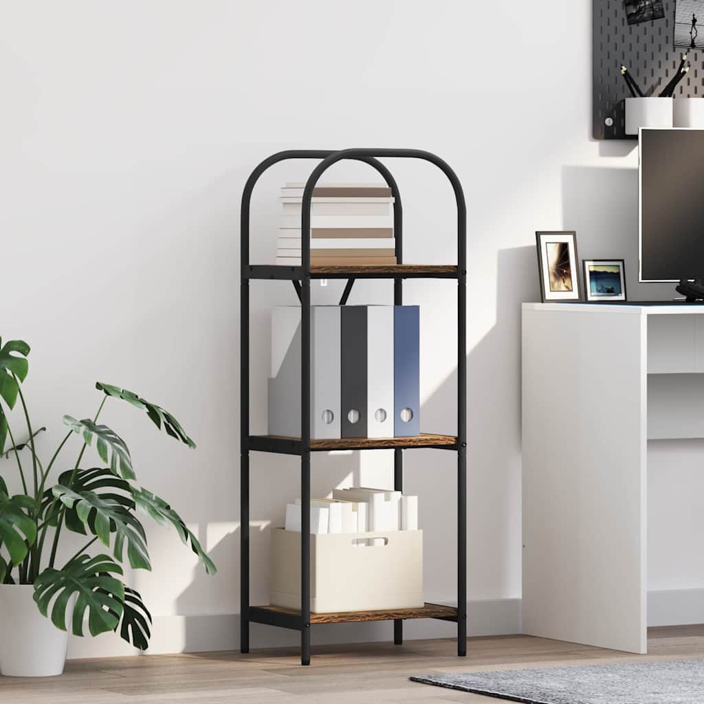 Boekenkast Gerookt eiken 40 x 30 x 109 cm Bewerkt hout is nu te koop bij PeponiXL, paradijselijk wonen!