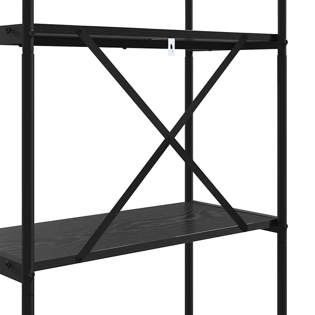 Boekenkast Zwart Eiken 80 x 30 x 183 cm Bewerkt hout is nu te koop bij PeponiXL, paradijselijk wonen!