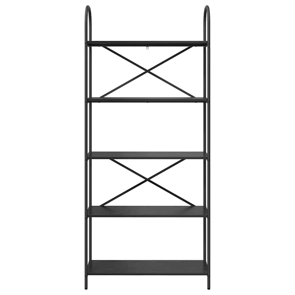 Boekenkast Zwart Eiken 80 x 30 x 183 cm Bewerkt hout is nu te koop bij PeponiXL, paradijselijk wonen!