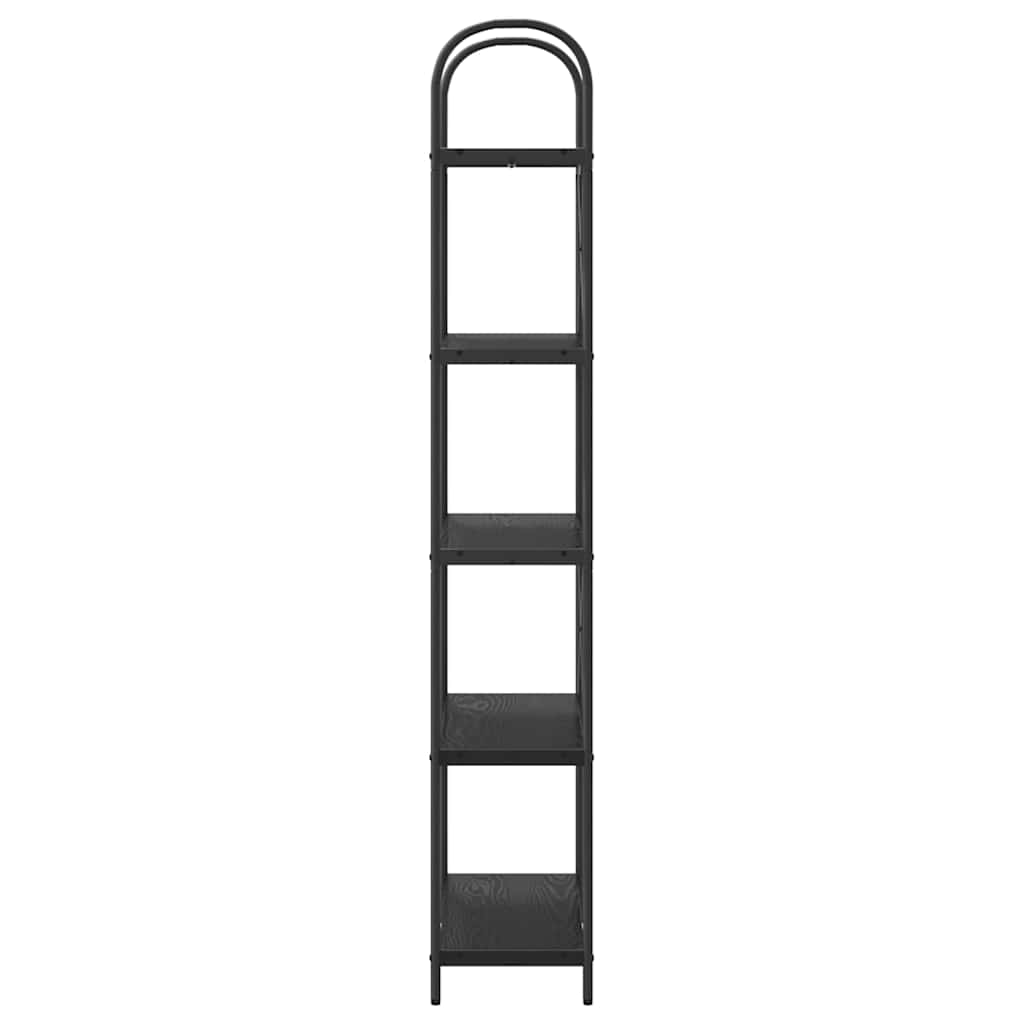 Boekenkast Zwart Eiken 80 x 30 x 183 cm Bewerkt hout is nu te koop bij PeponiXL, paradijselijk wonen!