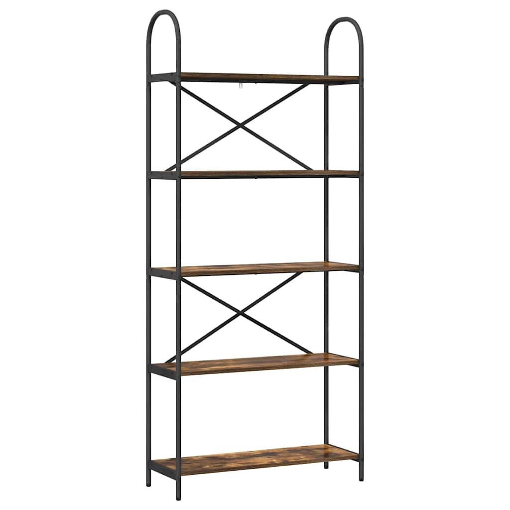 Boekenkast Gerookt eiken 80 x 30 x 183 cm Bewerkt hout is nu te koop bij PeponiXL, paradijselijk wonen!