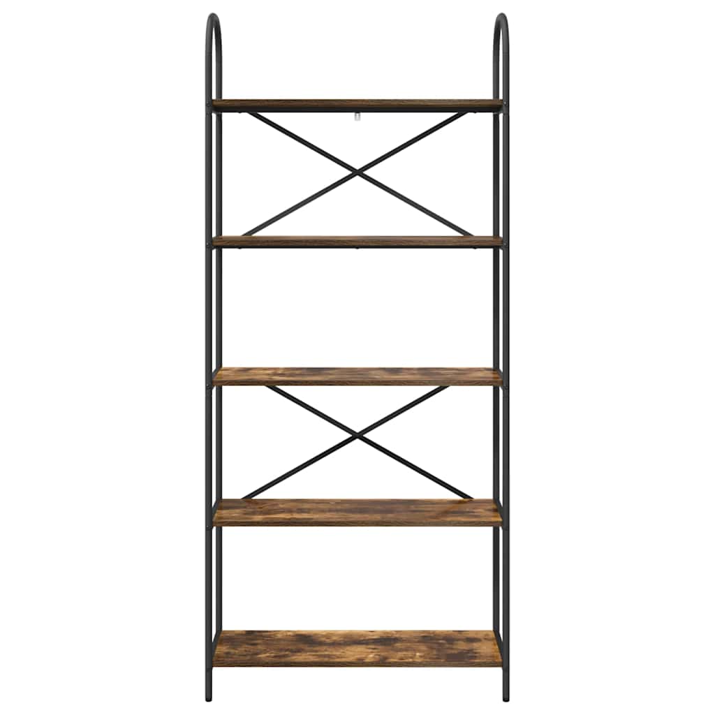 Boekenkast Gerookt eiken 80 x 30 x 183 cm Bewerkt hout is nu te koop bij PeponiXL, paradijselijk wonen!