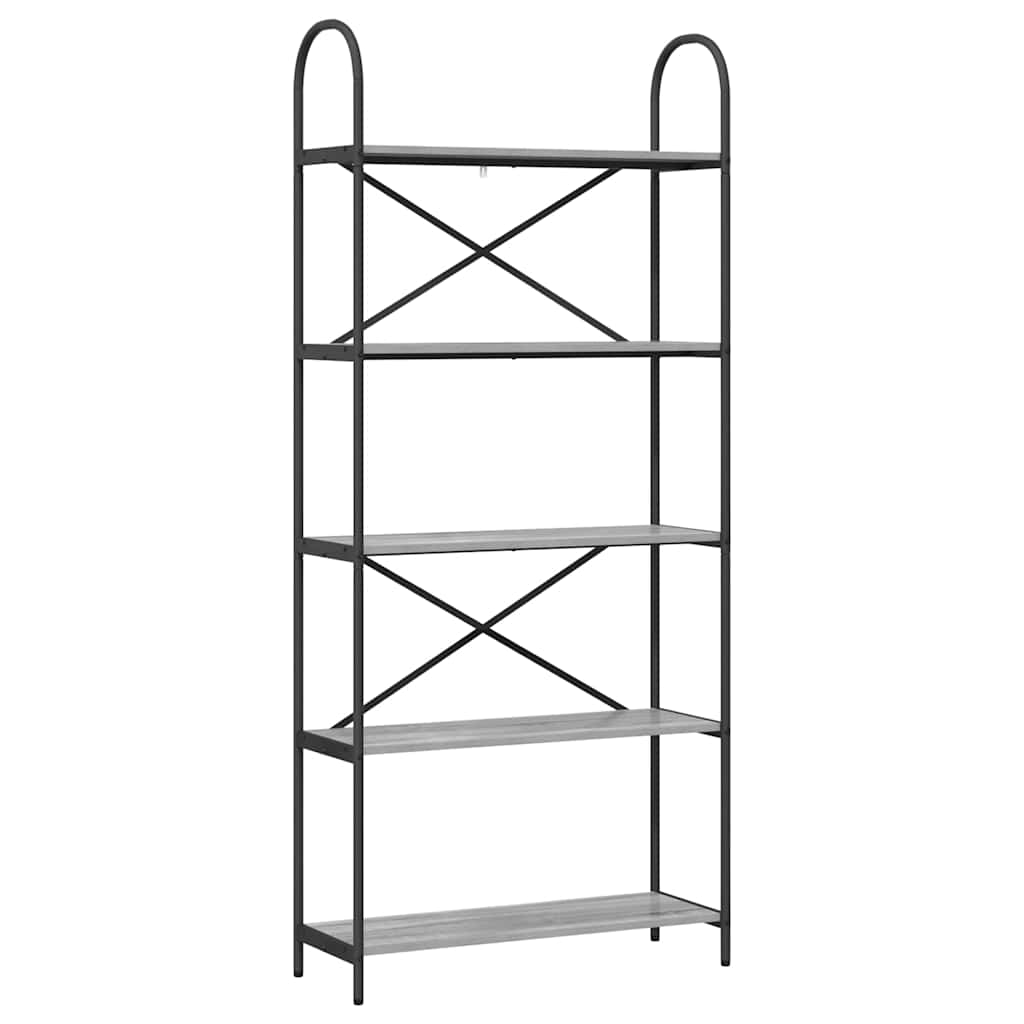 Boekenkast Grijs Sonoma 80 x 30 x 183 cm Bewerkt hout is nu te koop bij PeponiXL, paradijselijk wonen!