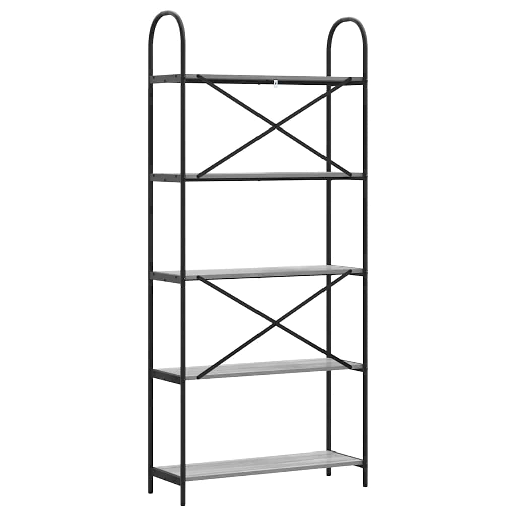 Boekenkast Grijs Sonoma 80 x 30 x 183 cm Bewerkt hout is nu te koop bij PeponiXL, paradijselijk wonen!