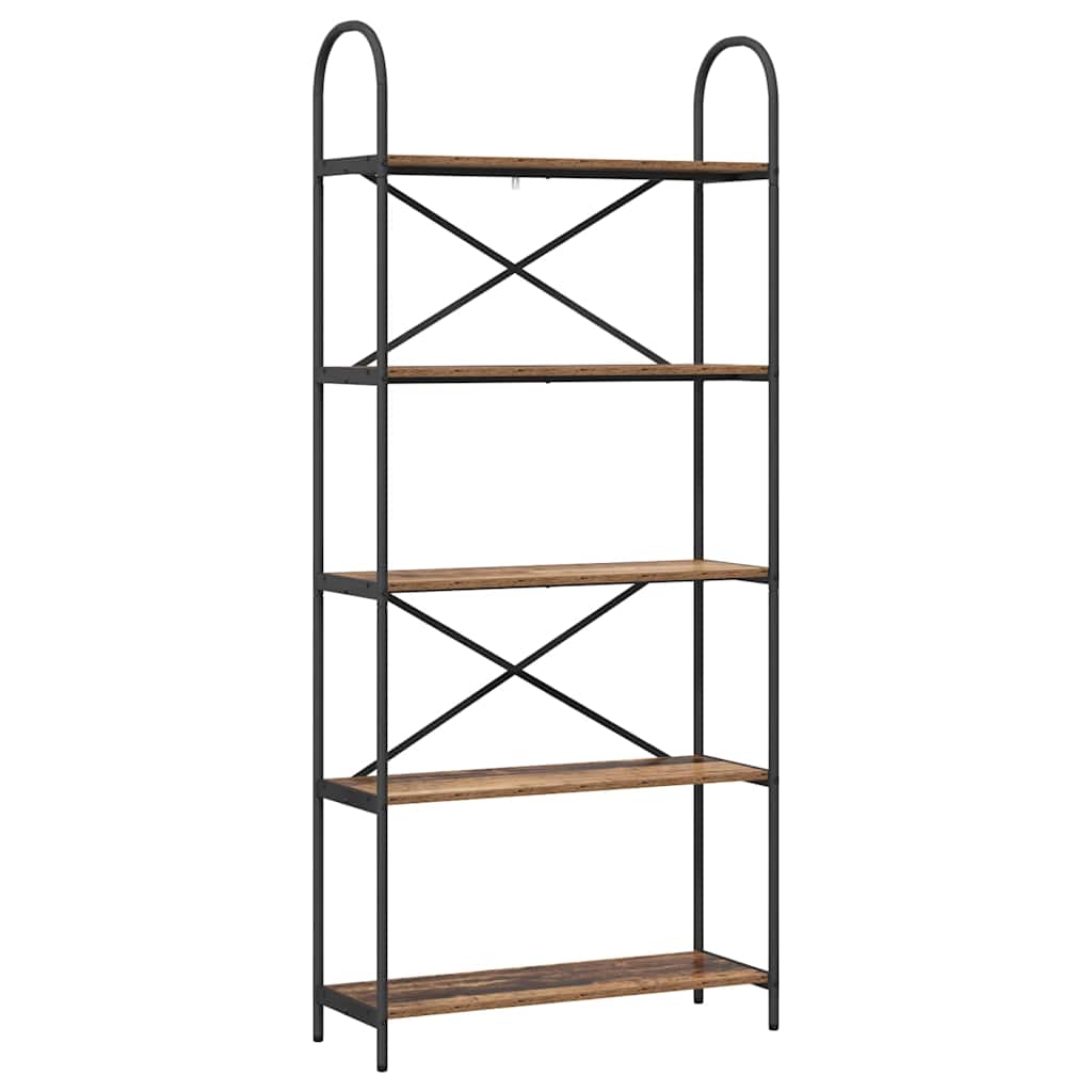 Boekenkast Oudhout 80 x 30 x 183 cm Bewerkt hout is nu te koop bij PeponiXL, paradijselijk wonen!