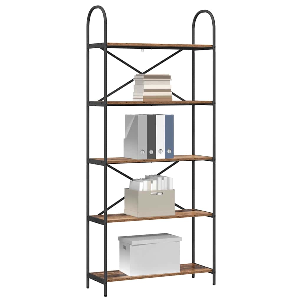 Boekenkast Oudhout 80 x 30 x 183 cm Bewerkt hout is nu te koop bij PeponiXL, paradijselijk wonen!