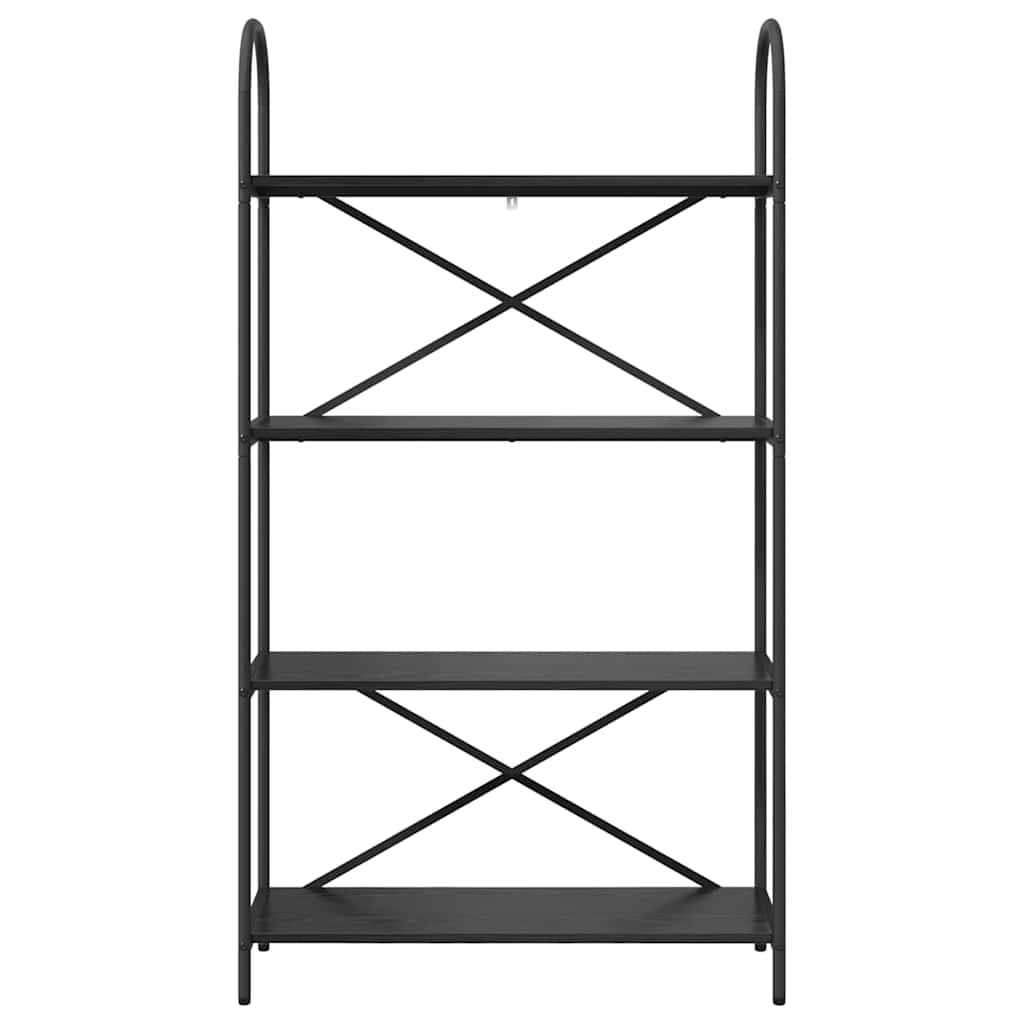 Boekenkast Zwart Eiken 80 x 30 x 146 cm Bewerkt hout is nu te koop bij PeponiXL, paradijselijk wonen!