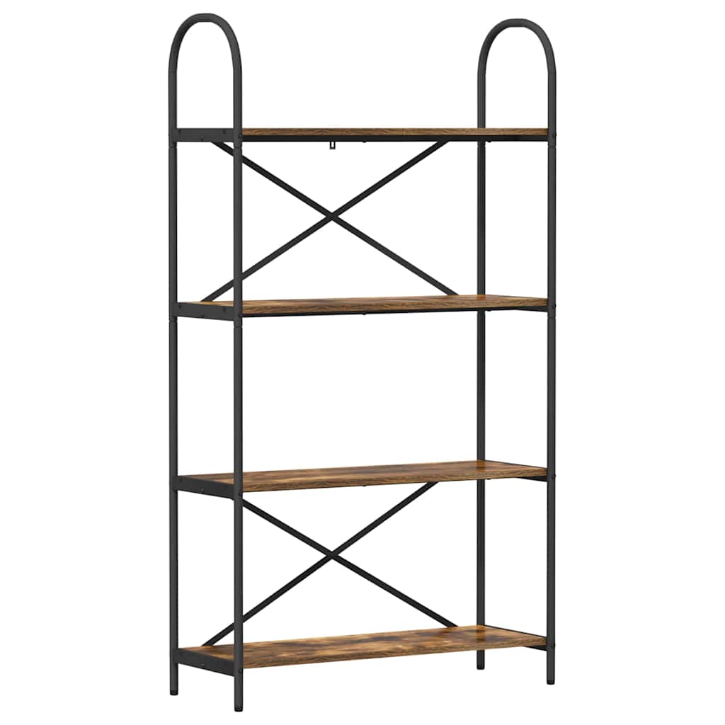 Boekenkast Gerookt eiken 80 x 30 x 146 cm Bewerkt hout is nu te koop bij PeponiXL, paradijselijk wonen!