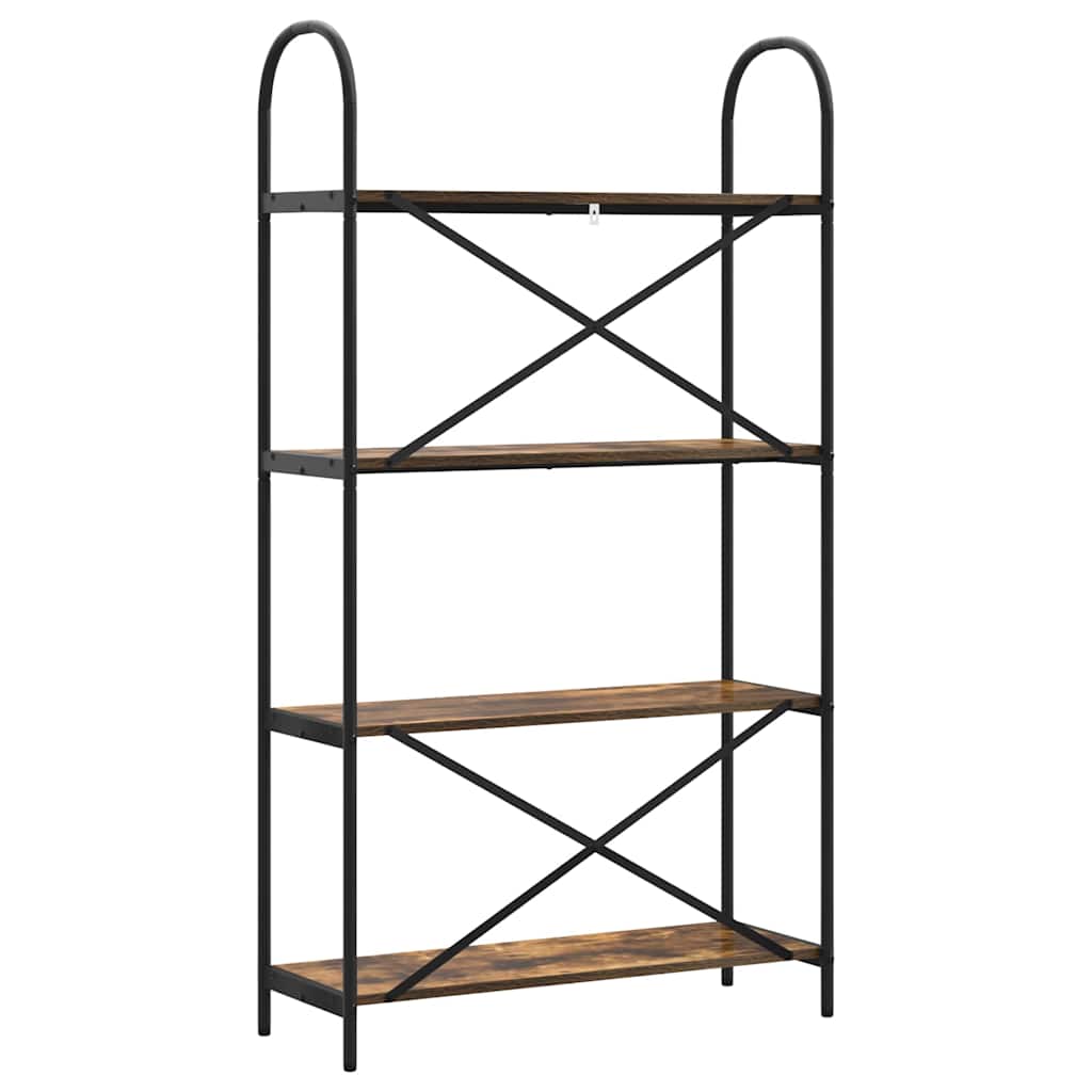 Boekenkast Gerookt eiken 80 x 30 x 146 cm Bewerkt hout is nu te koop bij PeponiXL, paradijselijk wonen!