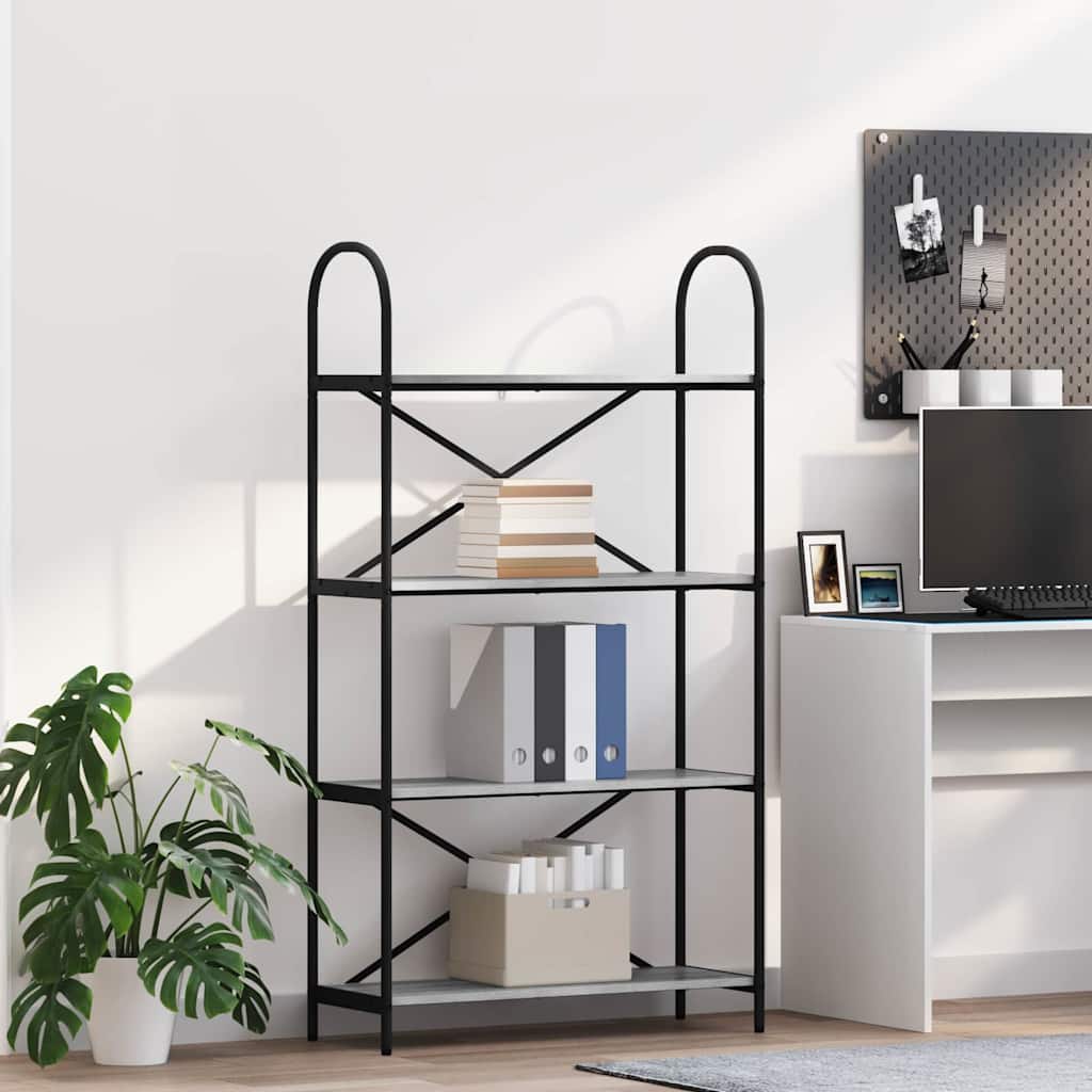 Boekenkast Grijs Sonoma 80 x 30 x 146 cm Bewerkt hout is nu te koop bij PeponiXL, paradijselijk wonen!