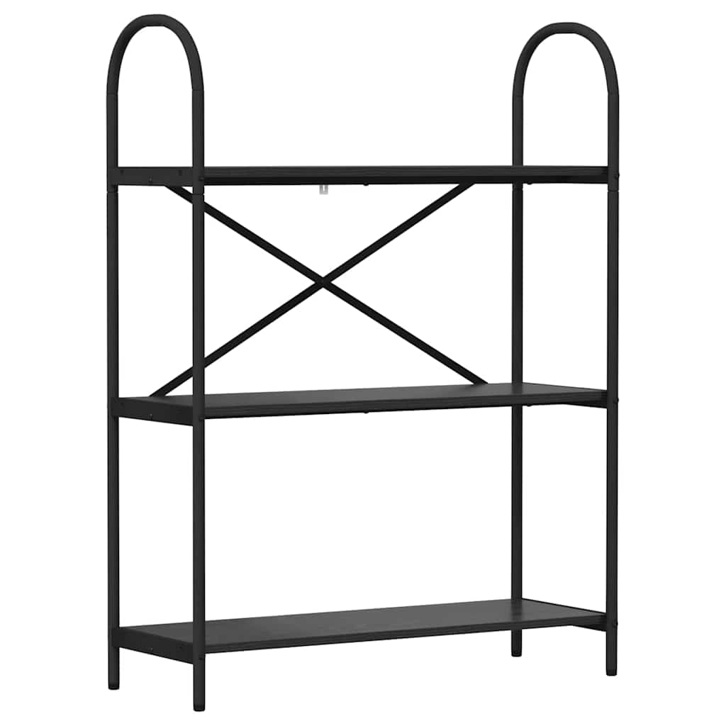 Boekenkast Zwart Eiken 80 x 30 x 109 cm Bewerkt hout is nu te koop bij PeponiXL, paradijselijk wonen!