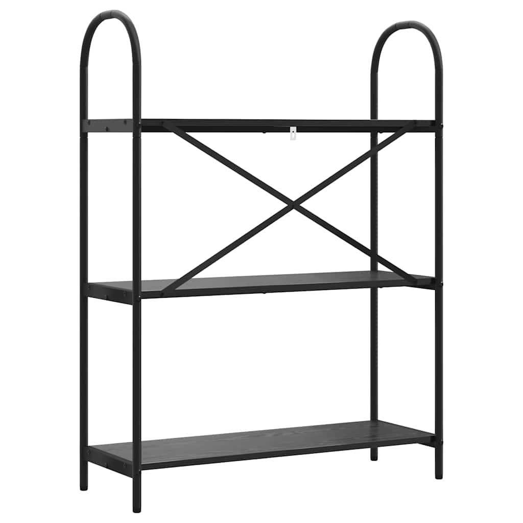 Boekenkast Zwart Eiken 80 x 30 x 109 cm Bewerkt hout is nu te koop bij PeponiXL, paradijselijk wonen!