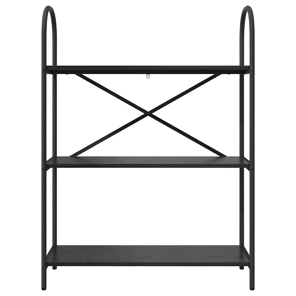 Boekenkast Zwart Eiken 80 x 30 x 109 cm Bewerkt hout is nu te koop bij PeponiXL, paradijselijk wonen!