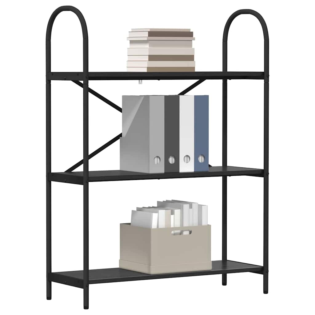 Boekenkast Zwart Eiken 80 x 30 x 109 cm Bewerkt hout is nu te koop bij PeponiXL, paradijselijk wonen!