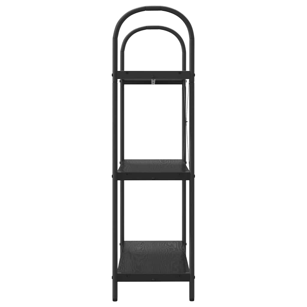 Boekenkast Zwart Eiken 80 x 30 x 109 cm Bewerkt hout is nu te koop bij PeponiXL, paradijselijk wonen!