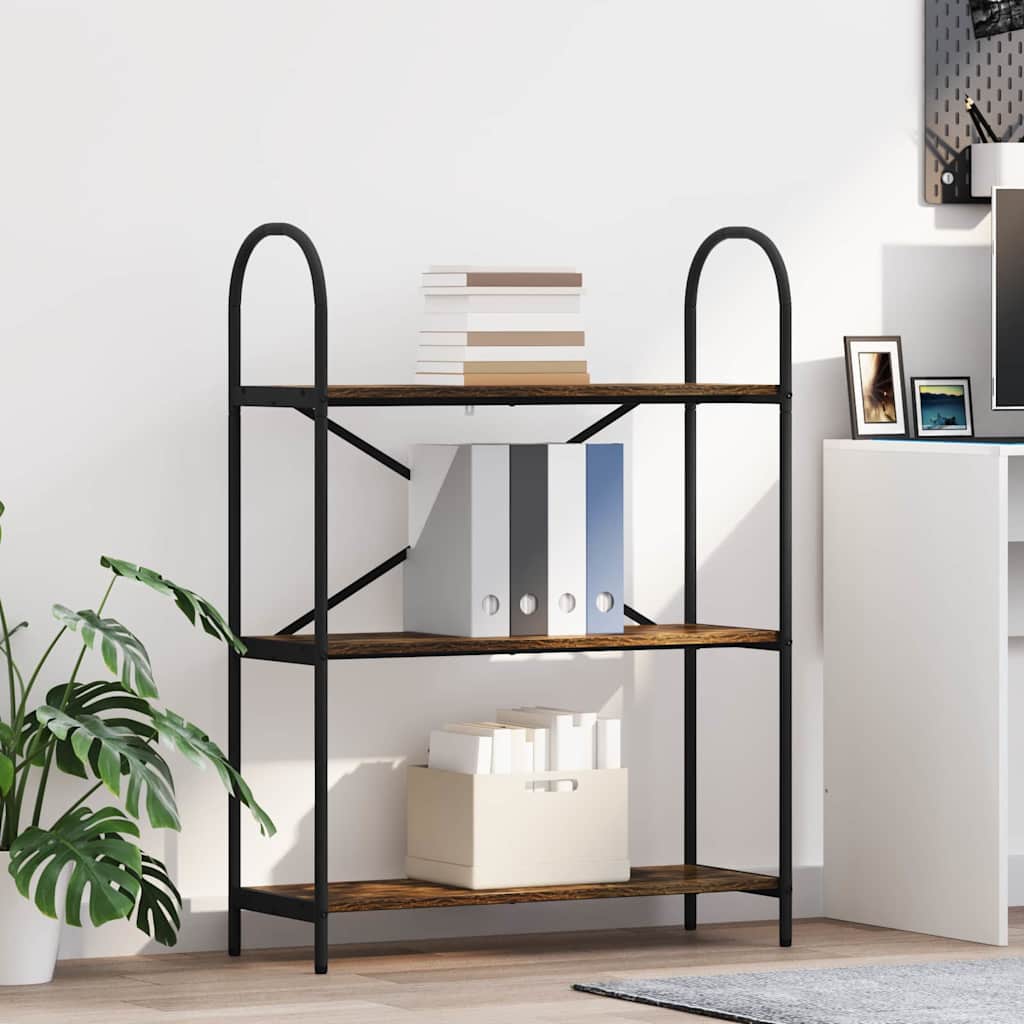 Boekenkast Gerookt eiken 80 x 30 x 109 cm Bewerkt hout is nu te koop bij PeponiXL, paradijselijk wonen!