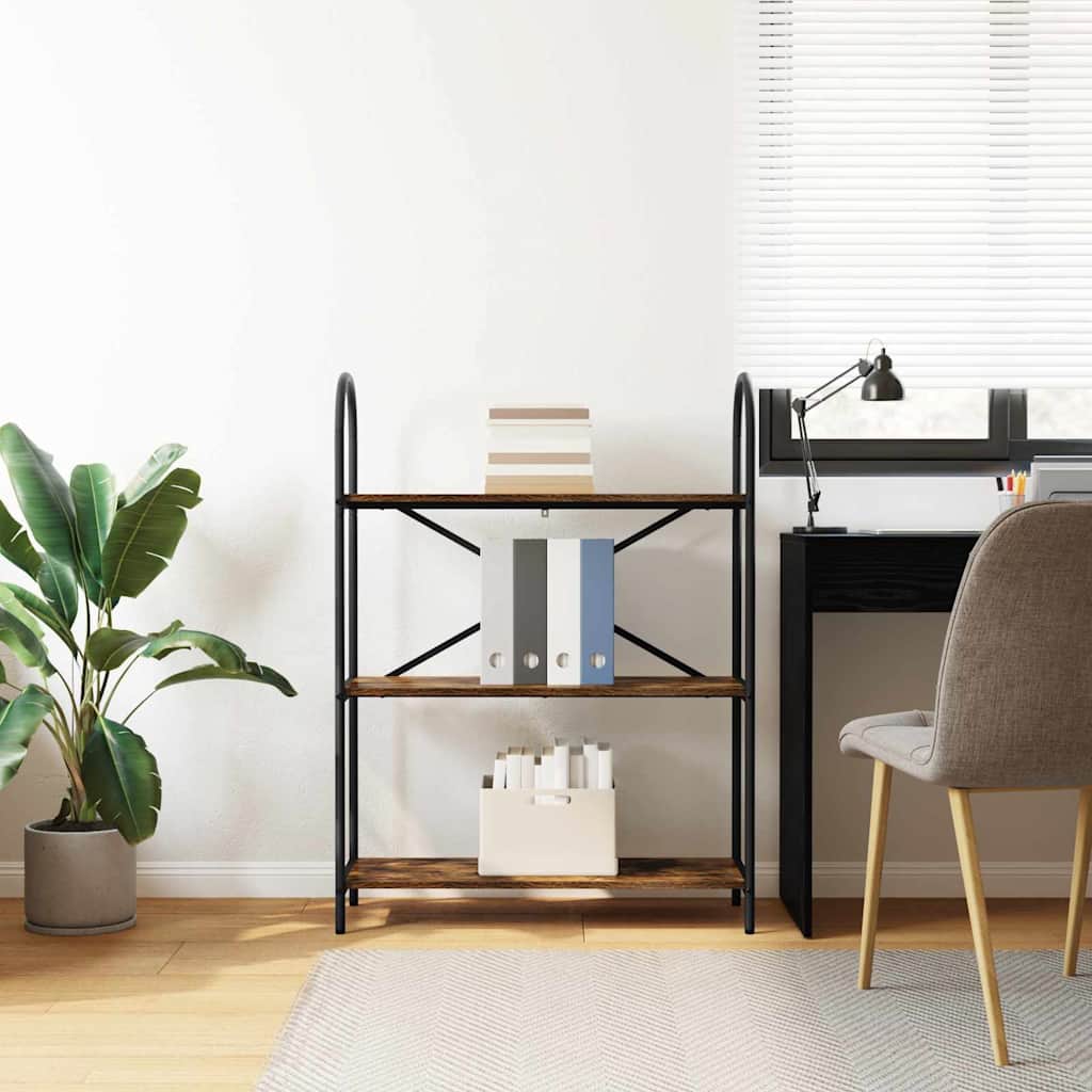 Boekenkast Gerookt eiken 80 x 30 x 109 cm Bewerkt hout is nu te koop bij PeponiXL, paradijselijk wonen!