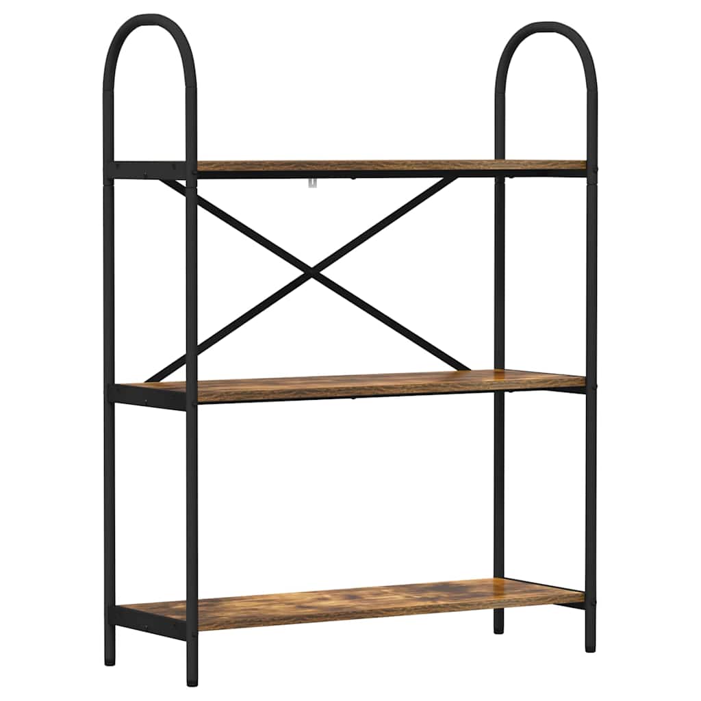 Boekenkast Gerookt eiken 80 x 30 x 109 cm Bewerkt hout is nu te koop bij PeponiXL, paradijselijk wonen!