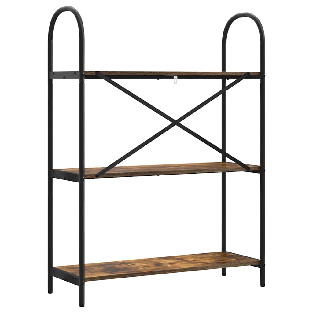 Boekenkast Gerookt eiken 80 x 30 x 109 cm Bewerkt hout is nu te koop bij PeponiXL, paradijselijk wonen!