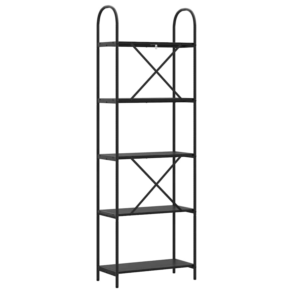 Boekenkast Zwart Eiken 60 x 30 x 183 cm Bewerkt hout is nu te koop bij PeponiXL, paradijselijk wonen!