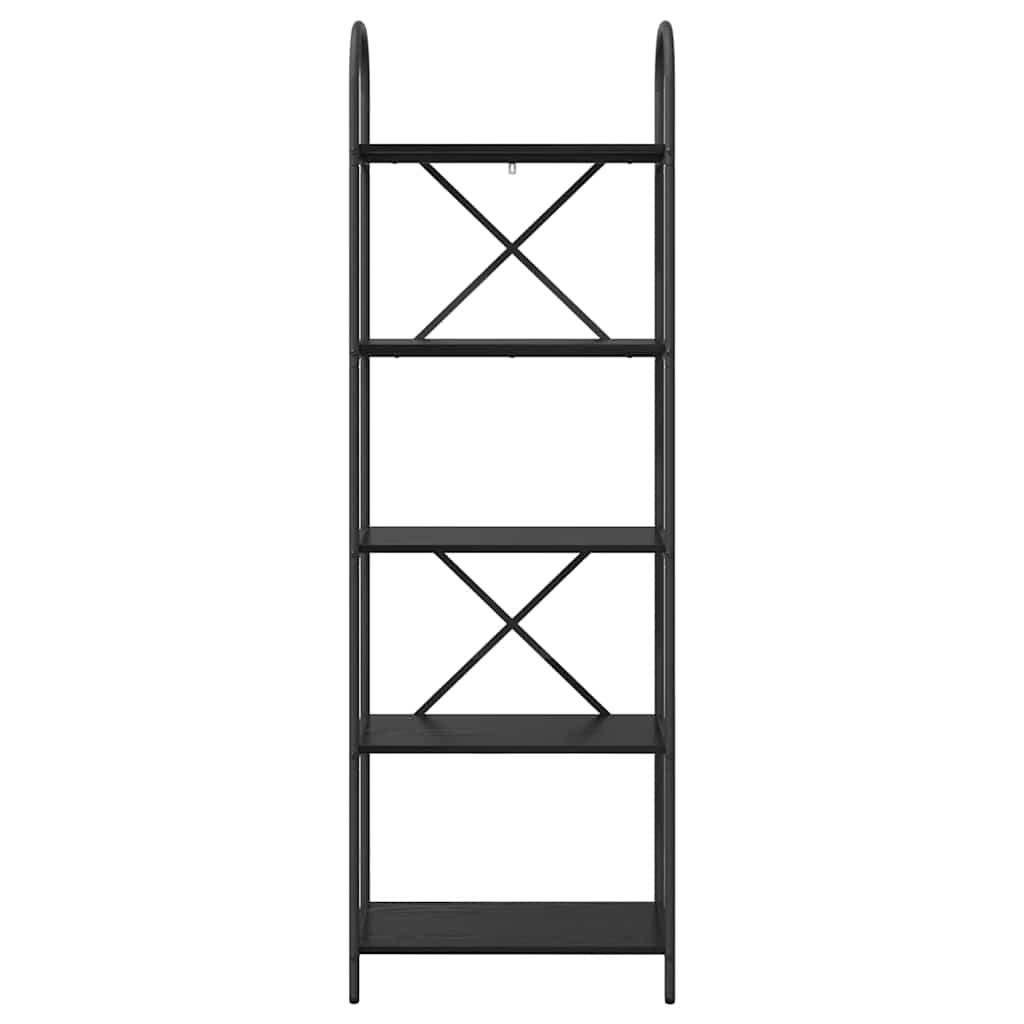 Boekenkast Zwart Eiken 60 x 30 x 183 cm Bewerkt hout is nu te koop bij PeponiXL, paradijselijk wonen!