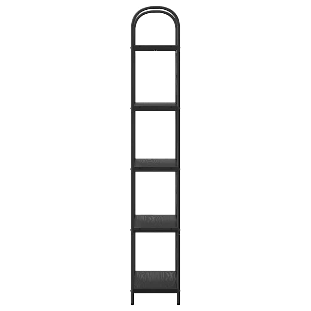 Boekenkast Zwart Eiken 60 x 30 x 183 cm Bewerkt hout is nu te koop bij PeponiXL, paradijselijk wonen!